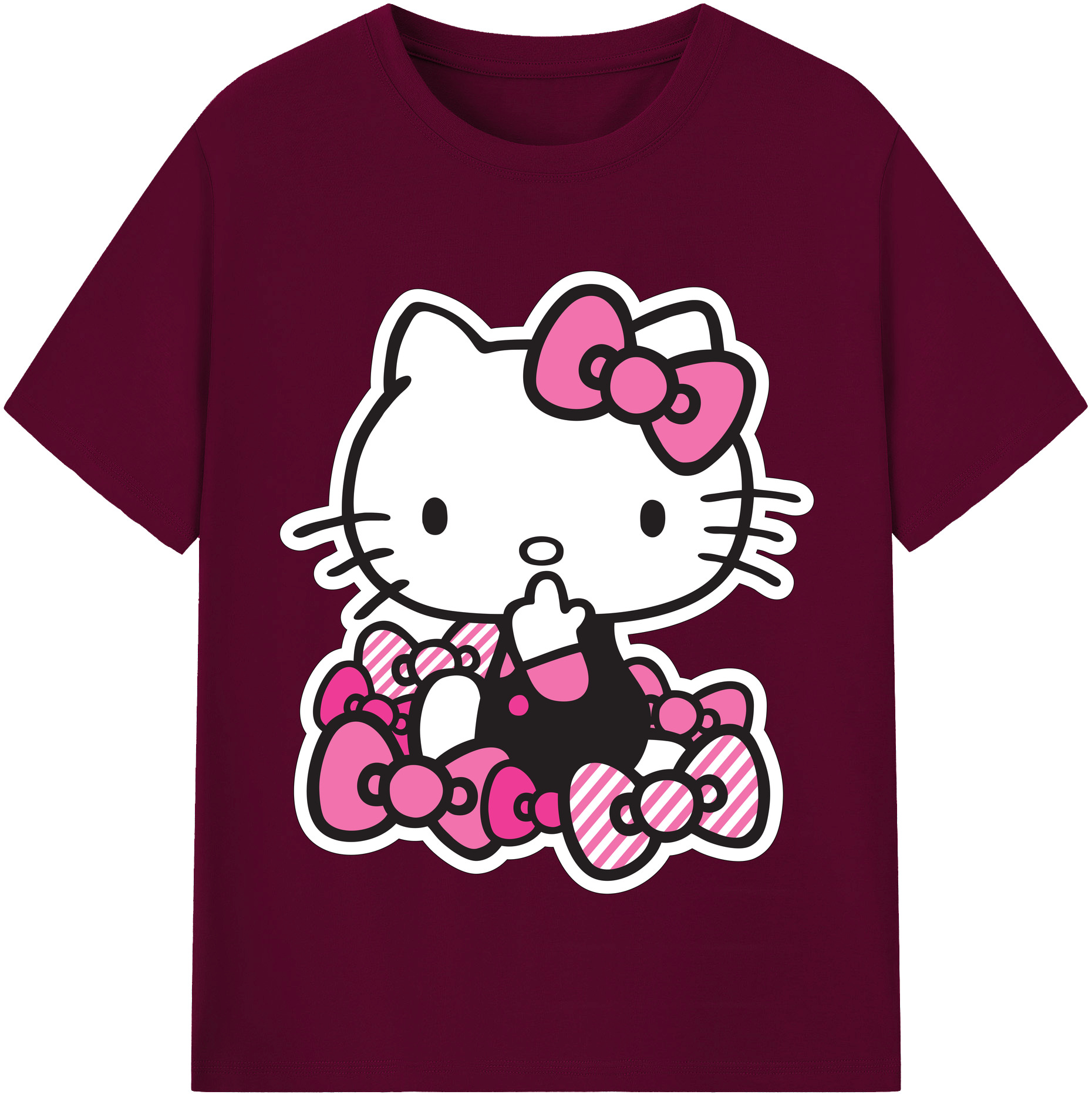 （画像用） Hello Kitty ハローキティ レディースカジュアルプリントTシャツ（綿100％）